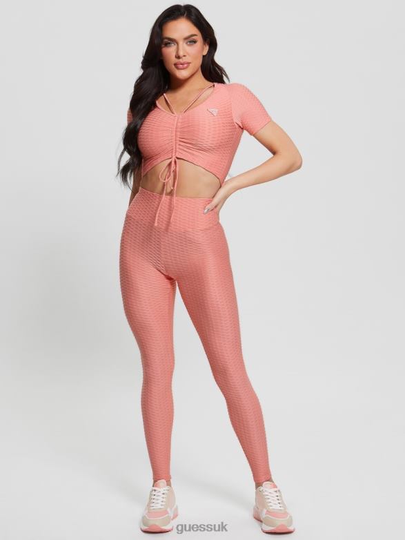 GUESS Women Eco Delma Active Crop Top Haute Pink Apparel V28V61123
