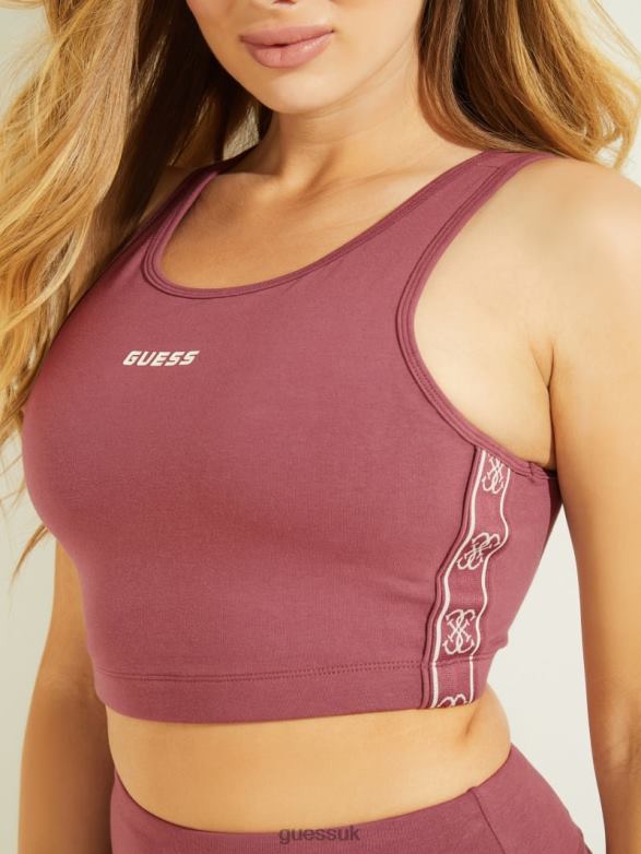 GUESS Women Eco Doreen Top Wine Cellar Apparel V28V61696