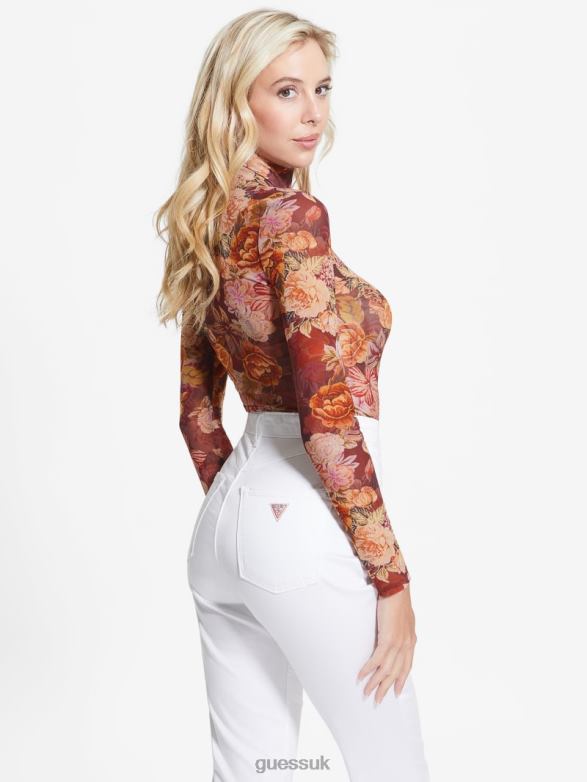 GUESS Women Eco Kamaria Printed Top Digital Tapestry Print Ma Apparel V28V61615