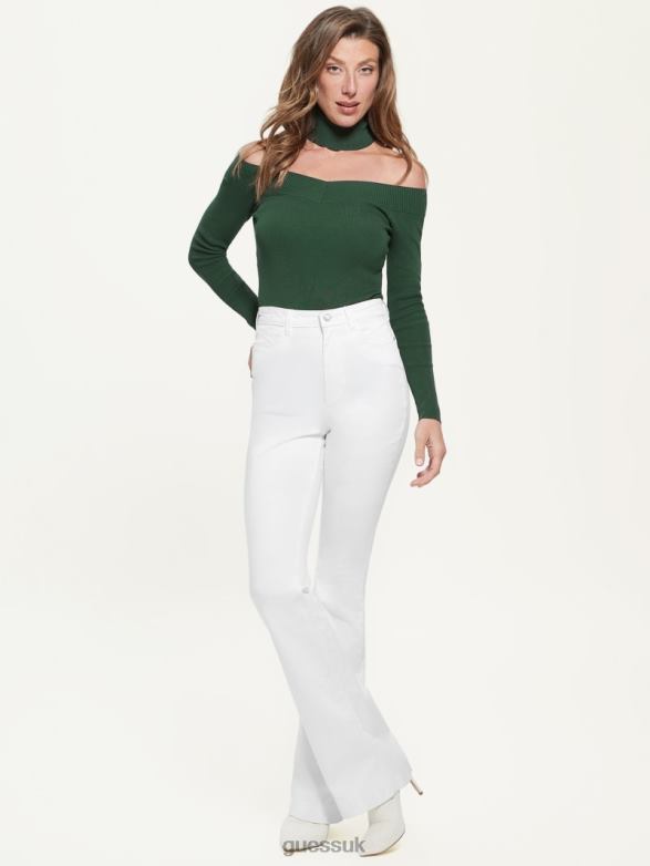 GUESS Women Eco Kamia Cutout Top Moss Mat Apparel V28V61546