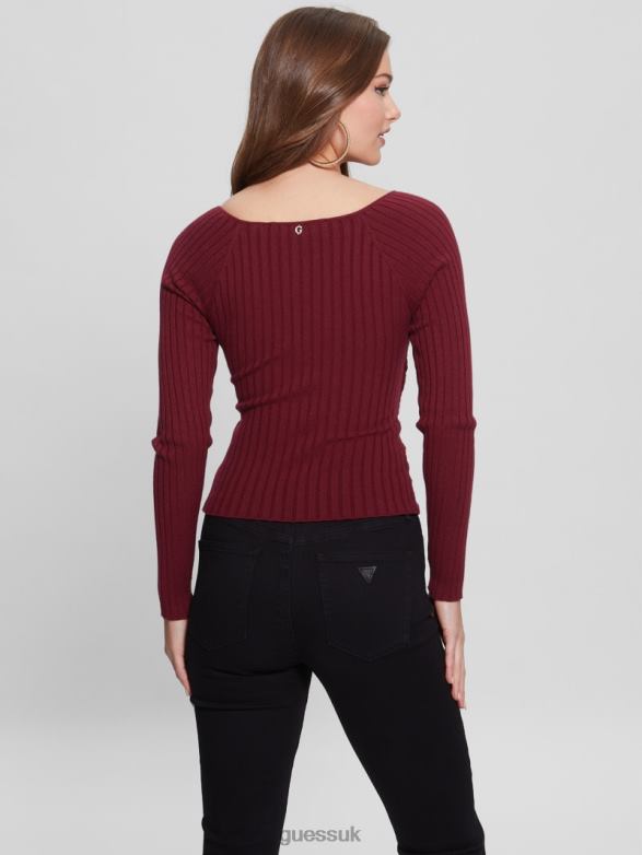 GUESS Women Eco Sabine Sweater Top Tragic Stone Apparel V28V61543