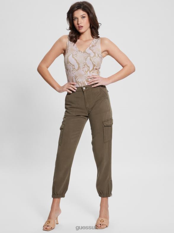 GUESS Women Eco Sabrina Sleeveless Top Rambling Snake Apparel V28V6941