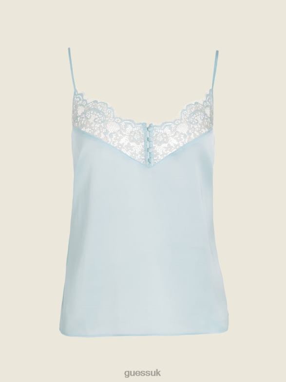 GUESS Women Eco Speranza Top Celestite Apparel V28V61692
