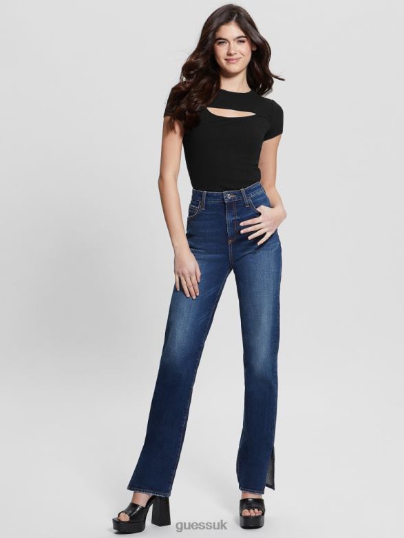 GUESS Women Lana Rib Top Black Apparel V28V61479