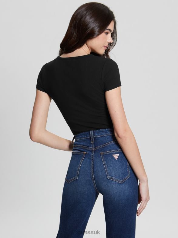 GUESS Women Lana Rib Top Black Apparel V28V61479