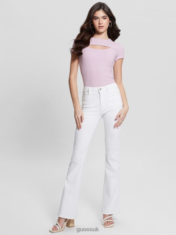 GUESS Women Lana Rib Top Linen Lilac Apparel V28V61505