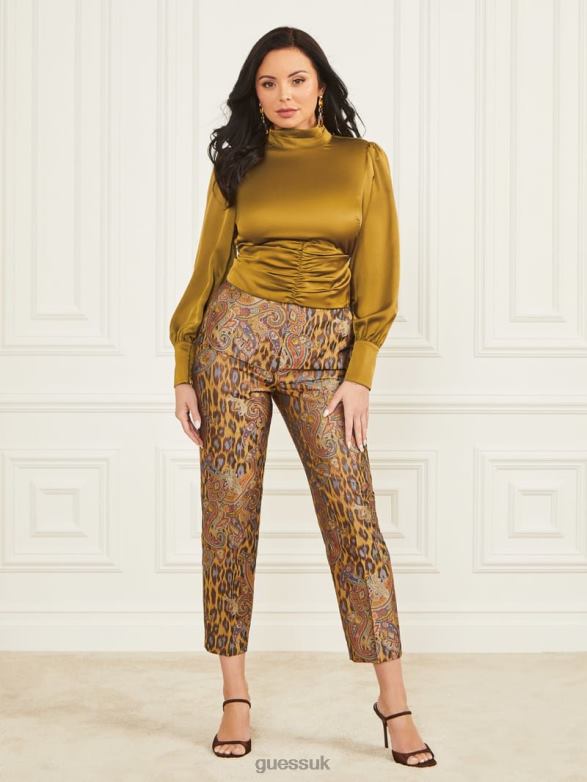 GUESS Women Libertine Top Cider Gold A299 Apparel V28V61598