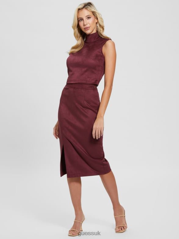GUESS Women Micheline Top Mystic Wine Apparel V28V61228