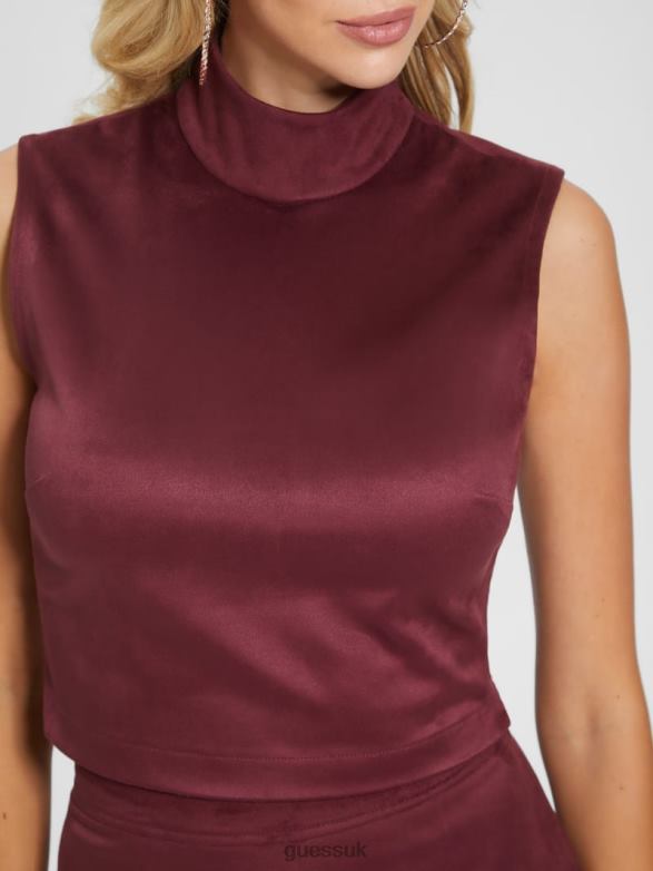 GUESS Women Micheline Top Mystic Wine Apparel V28V61228
