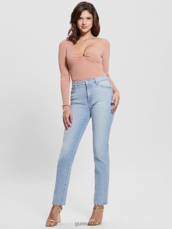 GUESS Women Nicole Sweater Top Powder Rose Apparel V28V61433