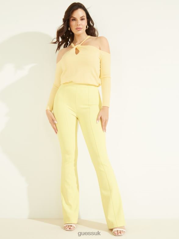 GUESS Women Priya Cold-Shoulder Sweater Top Cornsilk Apparel V28V61388