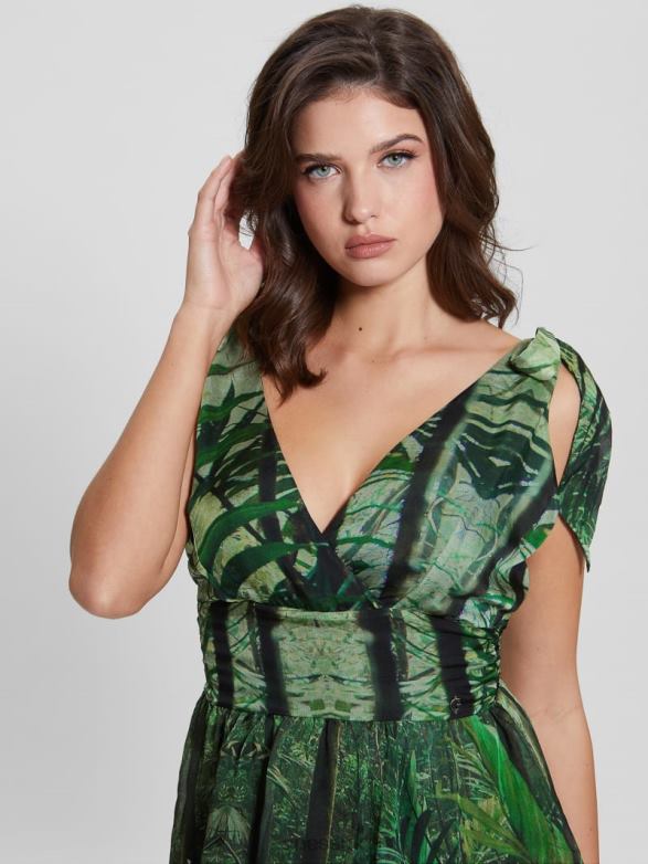 GUESS Women Roxan Ruched Top Raiforest Apparel V28V61634
