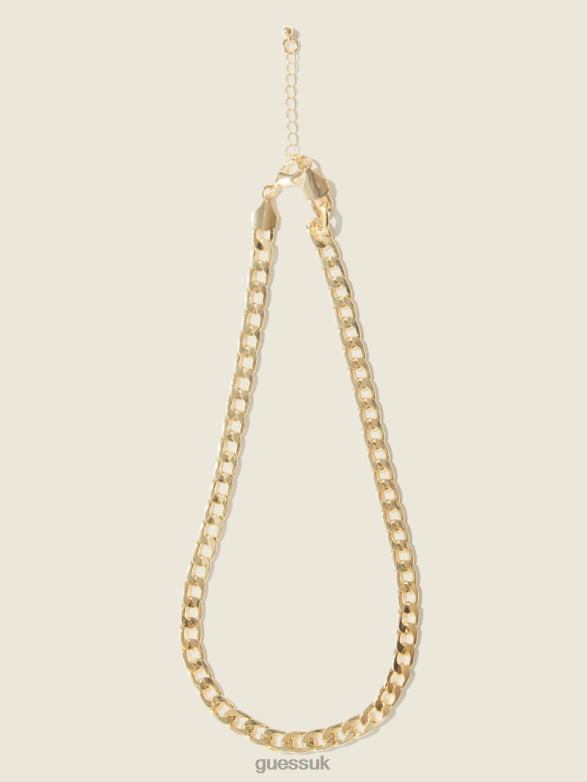 GUESS Women 14K Gold-Plated Curb Chain Necklace Silver/Gold Accessory V28V63858