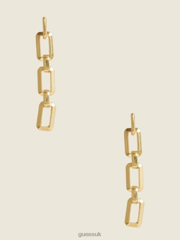 GUESS Women 14K Gold-Plated Link Drop Earring Silver/Gold Accessory V28V63899