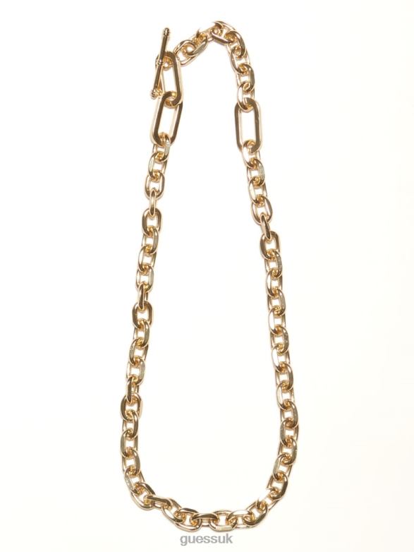 GUESS Women 14K Gold-Plated Single Chain Toggle Necklace Silver/Gold Accessory V28V63905