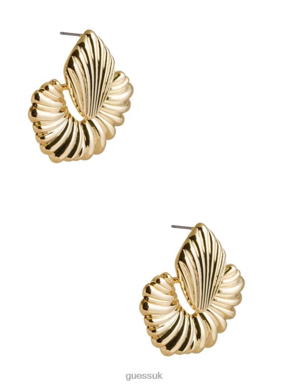 GUESS Women 14K Gold-Plated Textured Doorknocker Earring Silver/Gold Accessory V28V63932