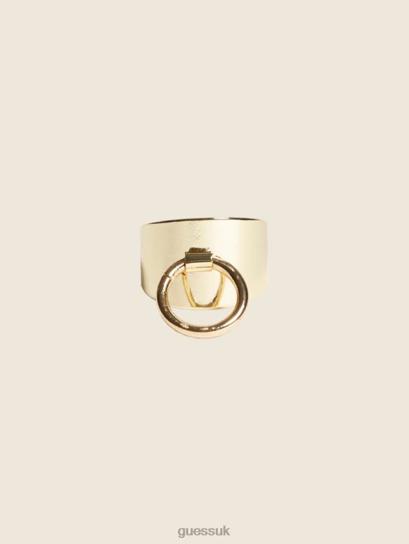 GUESS Women 14K Gold-Plated Toggle Ring Silver/Gold Accessory V28V63886
