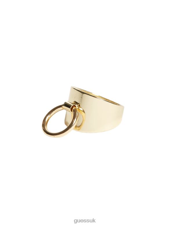 GUESS Women 14K Gold-Plated Toggle Ring Silver/Gold Accessory V28V63886