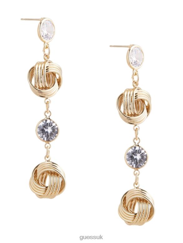 GUESS Women CZ Knot Linear Earring Gold Accessory V28V63866