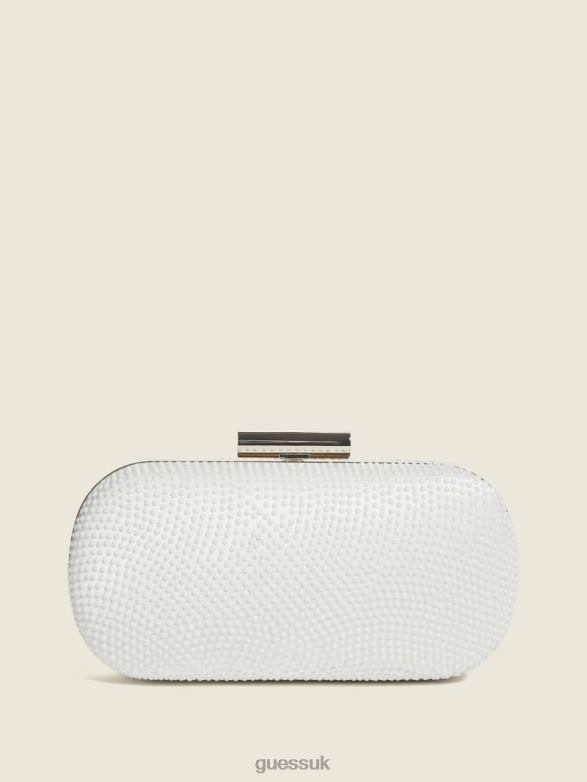 GUESS Women Textured Clutch Ivory Accessory V28V63311
