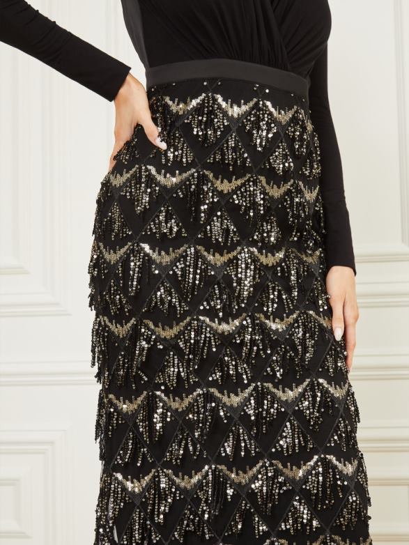 GUESS Women Abby Maxi Dress Black Apparel V28V6592
