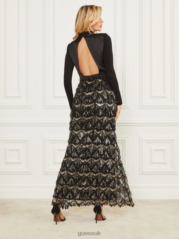 GUESS Women Abby Maxi Dress Black Apparel V28V6592