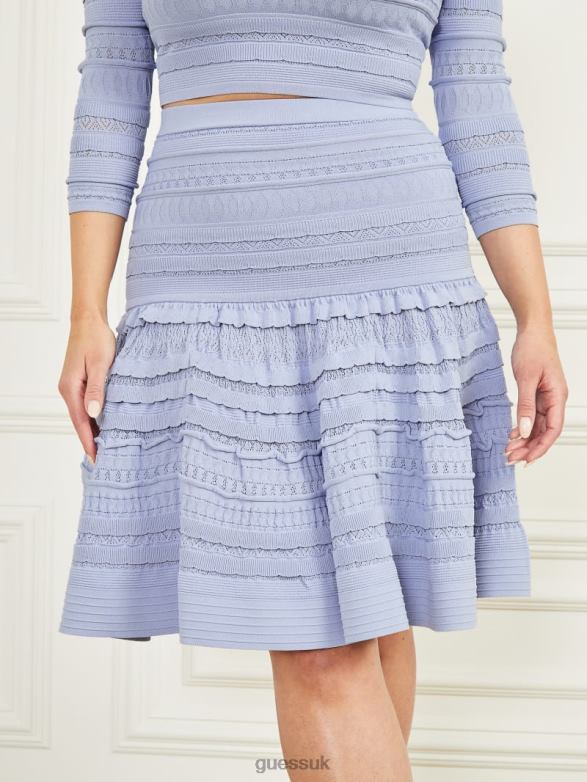 GUESS Women Bethany Sweater Skirt Dust Light Blue Apparel V28V62127