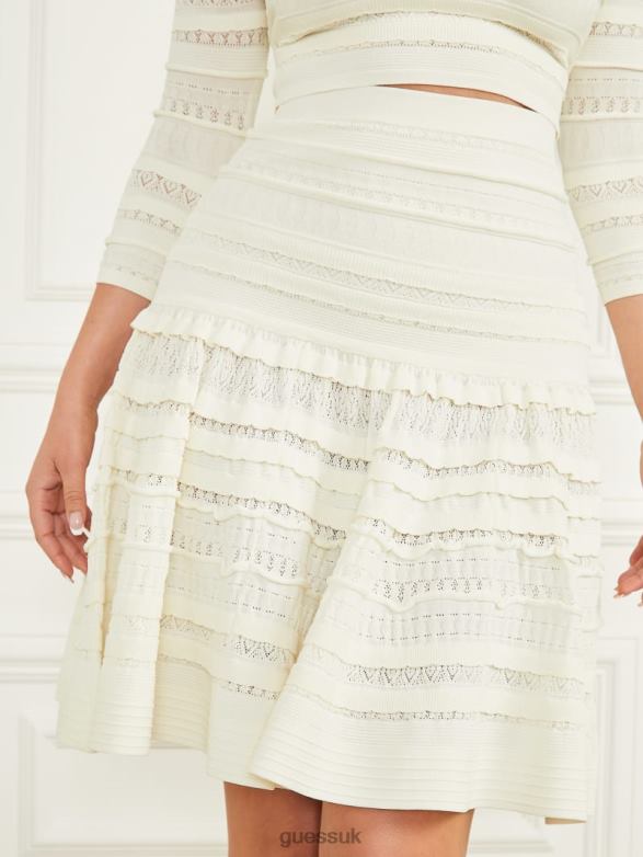 GUESS Women Bethany Sweater Skirt Pale Pearl Apparel V28V62236