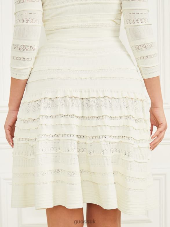 GUESS Women Bethany Sweater Skirt Pale Pearl Apparel V28V62236