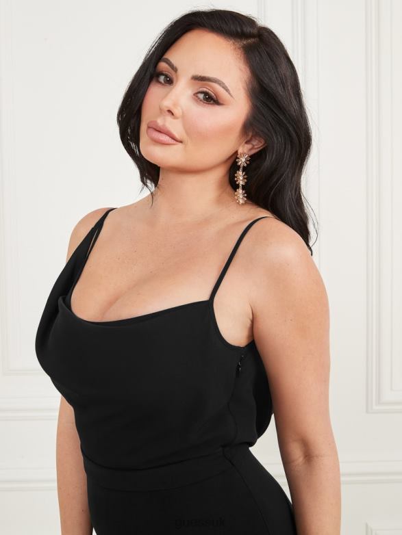 GUESS Women Betsy Draped Jumpsuit Black Apparel V28V6444