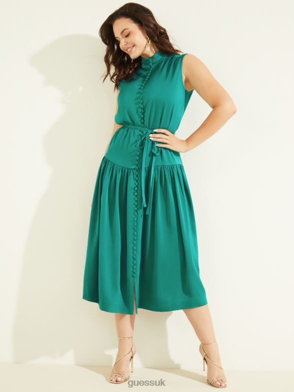 GUESS Women Brisa Dress Violet Teal Apparel V28V6897