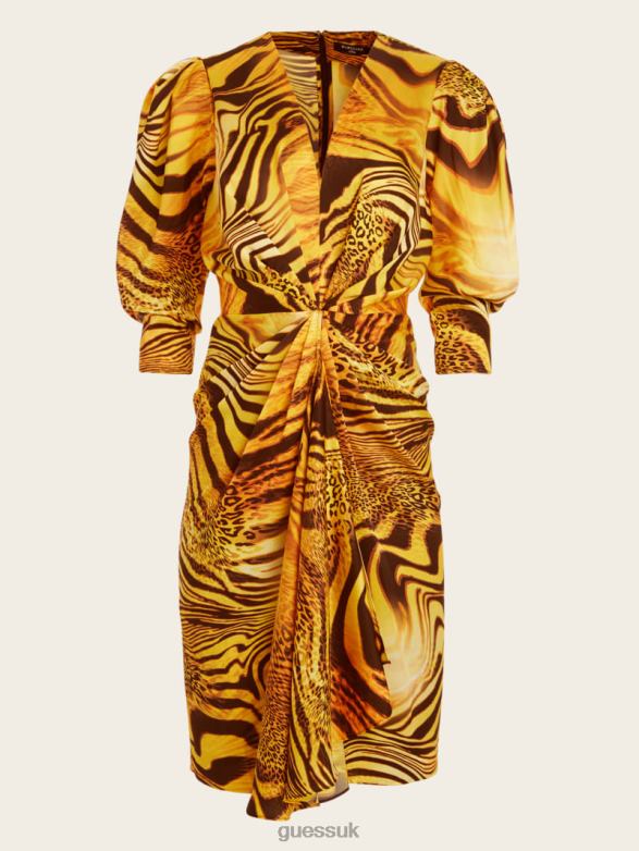 GUESS Women Dress Golden Sunset Print Apparel V28V6739