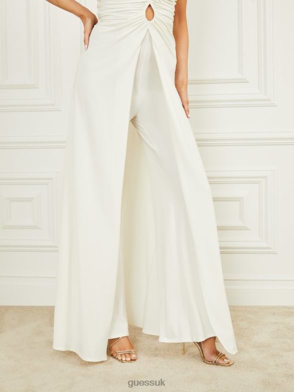 GUESS Women Frida Draped Jumpsuit Pale Pearl Apparel V28V6439
