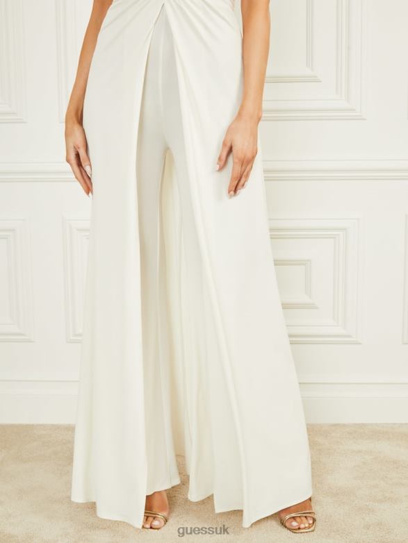 GUESS Women Frida Draped Jumpsuit Pale Pearl Apparel V28V6439