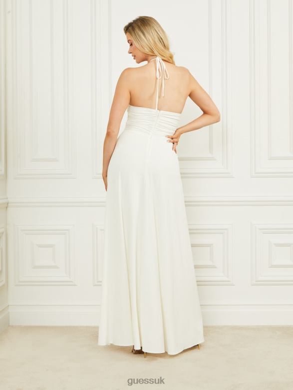 GUESS Women Frida Draped Jumpsuit Pale Pearl Apparel V28V6439
