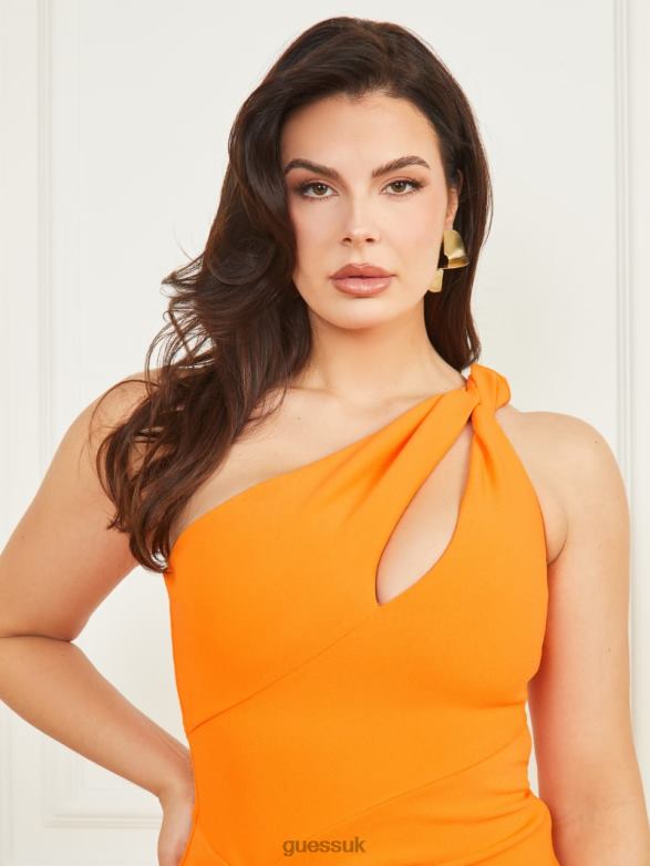 GUESS Women La Bombe Dress Superlative Orange Apparel V28V6449