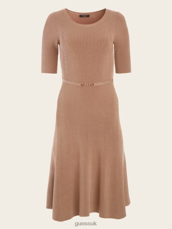 GUESS Women Laila Ribbed Sweater Dress Blonde Ambition Apparel V28V6896