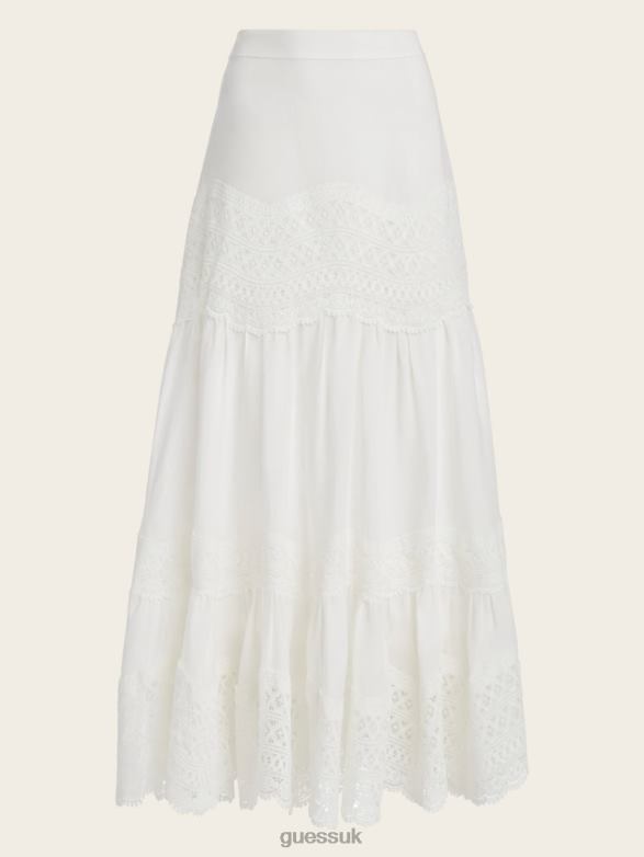 GUESS Women Lou Lou Maxi Skirt Pale Pearl Apparel V28V62226
