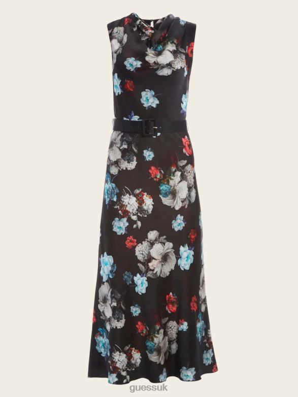 GUESS Women Ramona Long Dress Savage Beauty Print Apparel V28V6650