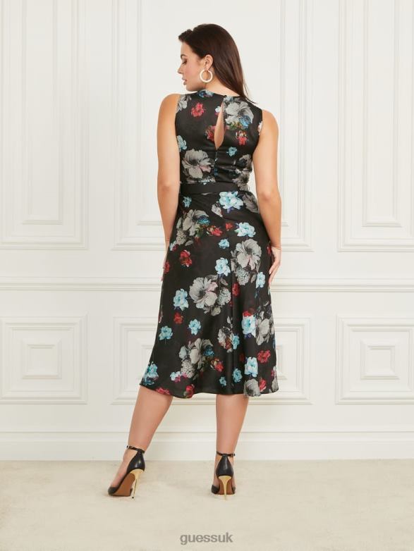 GUESS Women Ramona Long Dress Savage Beauty Print Apparel V28V6650