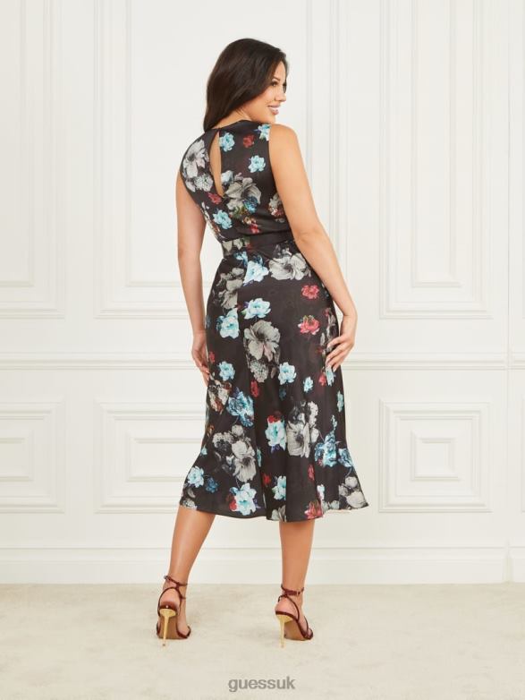 GUESS Women Ramona Long Dress Savage Beauty Print Apparel V28V6650