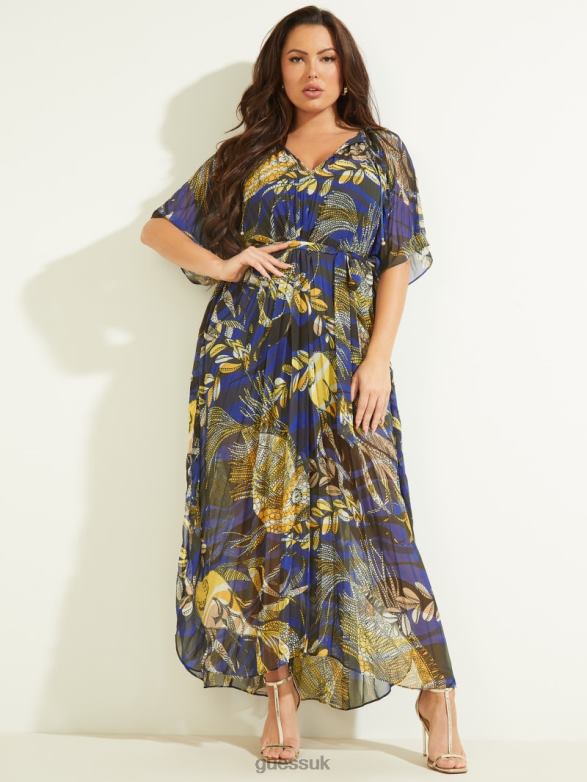 GUESS Women Sonora Caftan Dress Aquarius Print Apparel V28V6837