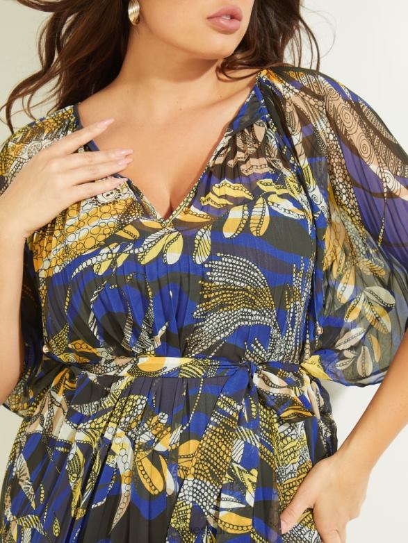 GUESS Women Sonora Caftan Dress Aquarius Print Apparel V28V6837