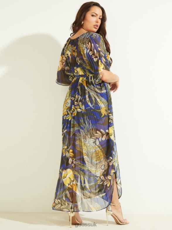 GUESS Women Sonora Caftan Dress Aquarius Print Apparel V28V6837