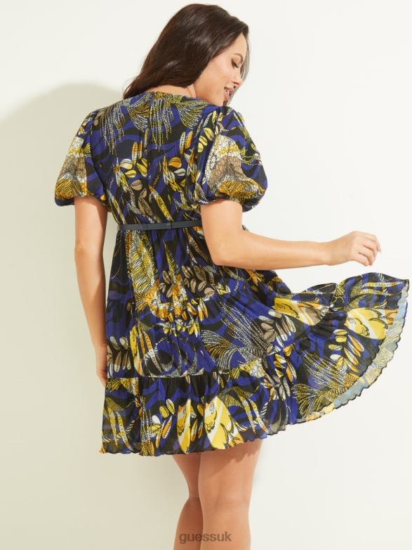 GUESS Women Sonora Dress Aquarius Print Apparel V28V6882