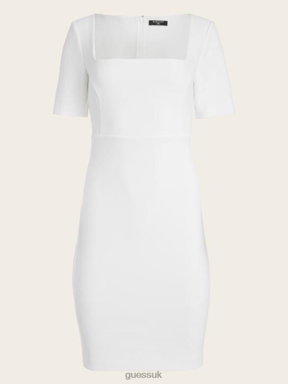 GUESS Women Victoria Dress Pale Pearl Apparel V28V6528