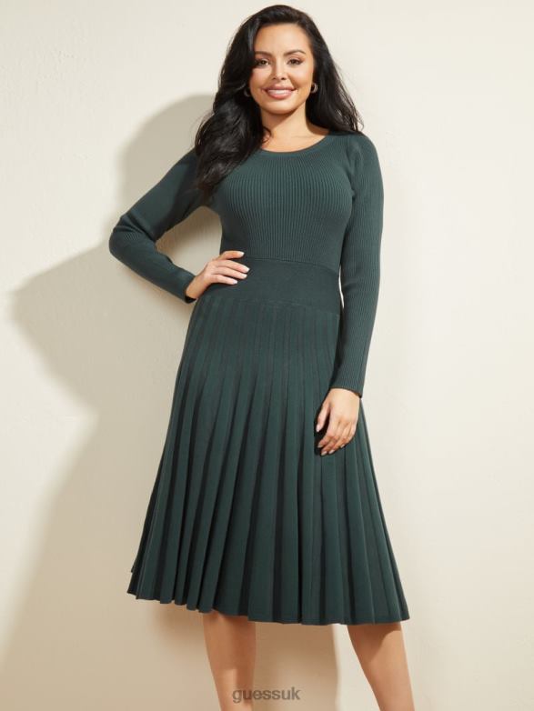 GUESS Women Wavelength Sweater Dress Forbidden Forest Apparel V28V6833