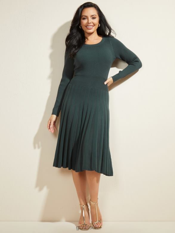 GUESS Women Wavelength Sweater Dress Forbidden Forest Apparel V28V6833