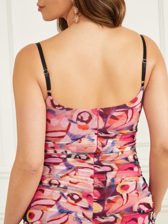 GUESS Women Wonderland Mesh Dress Wonderland Print Apparel V28V6541
