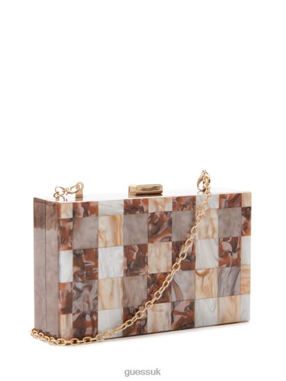 GUESS Women Checkered Ginger Lucite Clutch Ginger Bags V28V62820
